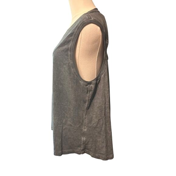 Athletic Carbon Gray Women Cut Out Back Crewneck Muscle Tank Top Shirt SZ XL - Picture 4 of 8